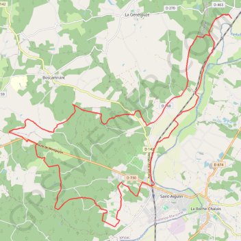 Trace GPS Parcoul 34 kms, itinéraire, parcours