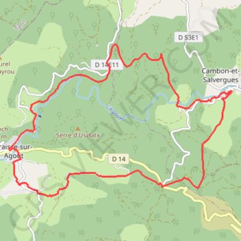 Trace GPS Haute Vallee Agout, itinéraire, parcours