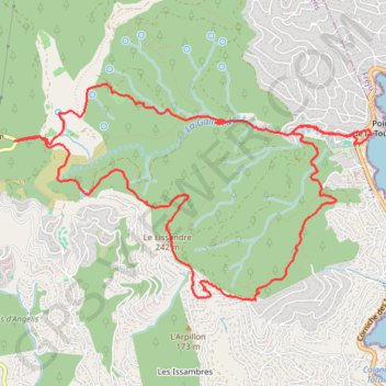 Trace GPS Col du Bougnon - Les Issambres par le massif de La Gaillarde, itinéraire, parcours