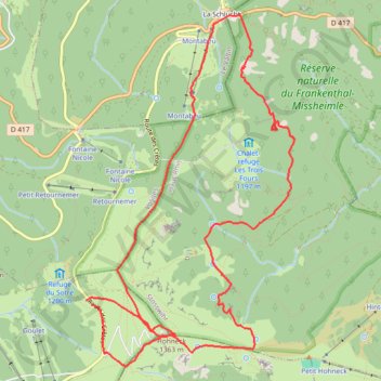 Trace GPS Randonnée du Sentier des roches, itinéraire, parcours