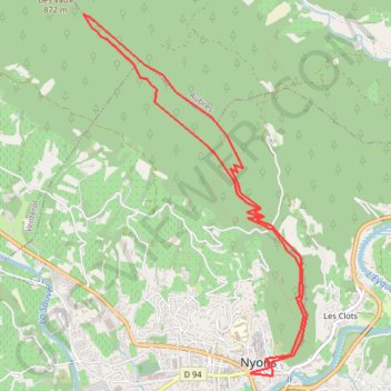 Trace GPS Montagne de Vaux autour de Nyons, itinéraire, parcours