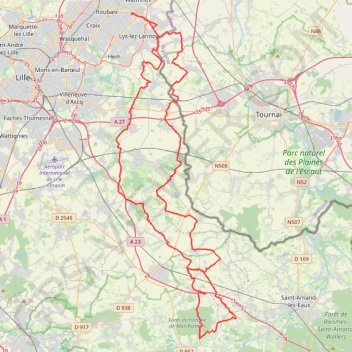 Trace GPS Brevet André Mille - Asptt Roubaix, itinéraire, parcours