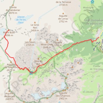Trace GPS Le Buet - Vallorcine, itinéraire, parcours