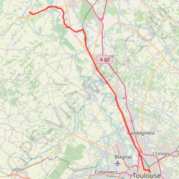 Trace GPS Montain - Toulouse, itinéraire, parcours