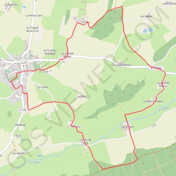 Trace GPS Circuit du bourg par la Ferrière - Mont Saint-Jean, itinéraire, parcours