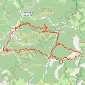 Trace GPS Lantosque - Moulinet - Peira Cava - Béasse - Lantosque, itinéraire, parcours