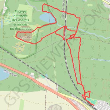 Trace GPS Réserve naturelle du marais et landes du Rothmoos, itinéraire, parcours