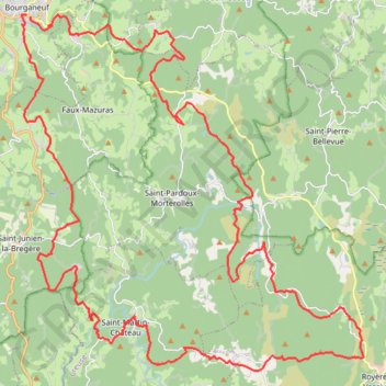 Trace GPS Tour des Cascades, Landes et Tourbières (Creuse), itinéraire, parcours