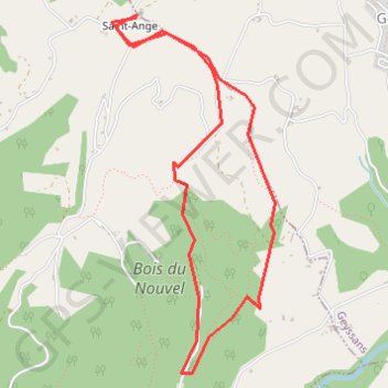 Trace GPS Saint ange et la Traversée de Mont Peyroux, itinéraire, parcours