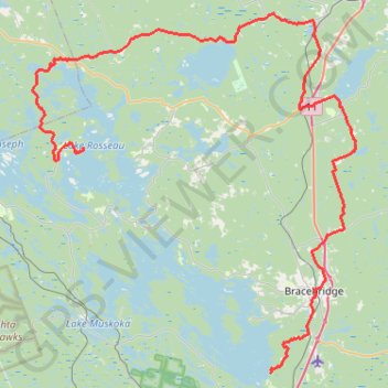 Trace GPS Lake Muskoka - Lake Rosseau, itinéraire, parcours