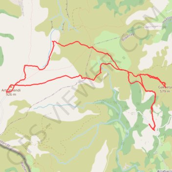 Trace GPS Gakoeta et Artzamendi en circuit depuis Olhatea, itinéraire, parcours