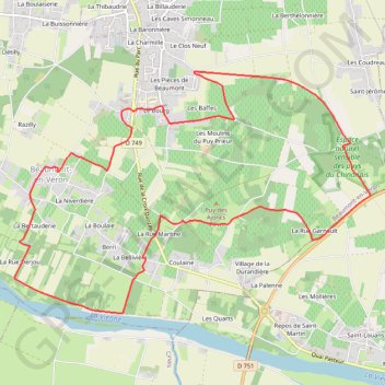 Trace GPS Sentier de Beaumont-en-Véron, itinéraire, parcours