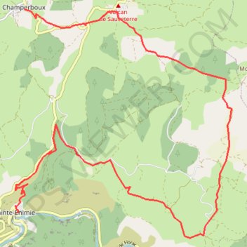 Trace GPS Chambertoux-Sainte Enimie, itinéraire, parcours