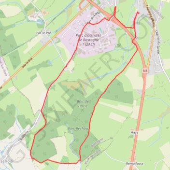 Trace GPS À pied dans les bois de Bastogne, itinéraire, parcours
