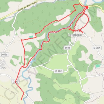 Trace GPS Gorges de la Save - Montmaurin, itinéraire, parcours