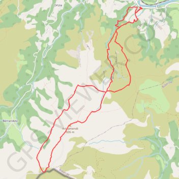 Trace GPS Artzamendi par Lantzuteko malda et les vires de Berandotze, itinéraire, parcours