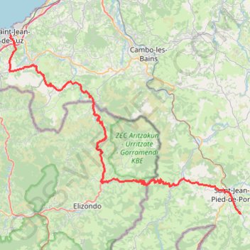 Trace GPS Transpyr - De Saint-jean-de-Luz à Saint-Michel, itinéraire, parcours