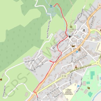 Trace GPS cascade de la conche Vic sur cere Tracé 30 mai 2018 4:03:17 PM, itinéraire, parcours