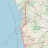 Trace GPS Santiago de Compostela - Oporto - Lisboa por la costa (7 día..., itinéraire, parcours
