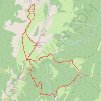Trace GPS Mont Colombier et Dent de Rossanaz (Bauges), itinéraire, parcours