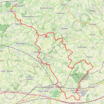 Trace GPS fietsnet210118, itinéraire, parcours