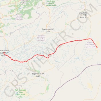 Trace GPS Maroc 2017-02-17 - Merzouga to Ouarzazate, itinéraire, parcours