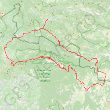 Trace GPS Mont-Ventoux par Sault, itinéraire, parcours