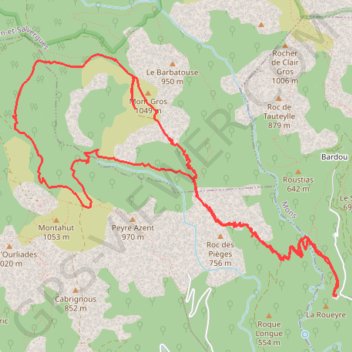 Trace GPS Le Mont Gros, itinéraire, parcours