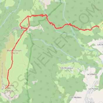 Trace GPS Le Grand Roc depuis Sous-le-Col de Tamié, itinéraire, parcours