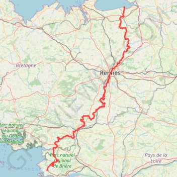 Trace GPS Guérande - Mont-Saint-Michel, itinéraire, parcours