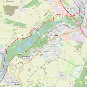 Trace GPS De Moulin Galant à Ballancourt - rando le long de l'Essonne, itinéraire, parcours