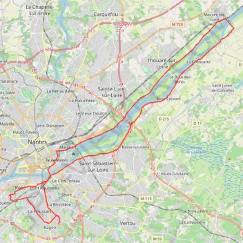 Trace GPS Bord de loire - rezé, itinéraire, parcours