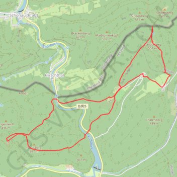 Trace GPS Rando des chateaux, itinéraire, parcours