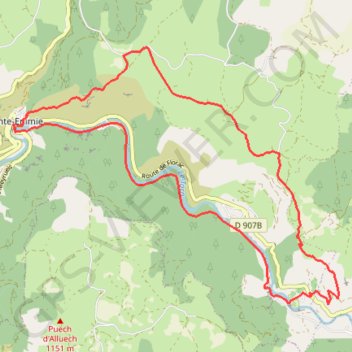 Trace GPS Causse de Sauveterre depuis Saint-Enimie, itinéraire, parcours