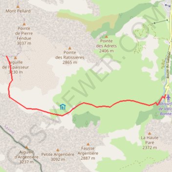 Trace GPS Col des Sarrasins, itinéraire, parcours