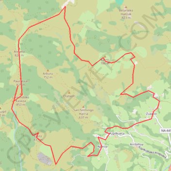 Trace GPS Boucle Azpicuelta -Baztan, itinéraire, parcours