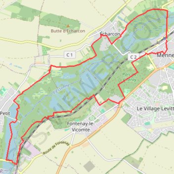 Trace GPS Boucle de Mennecy, itinéraire, parcours
