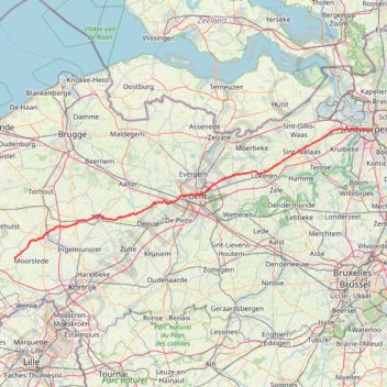 Trace GPS Antwerpen - Passendale, itinéraire, parcours