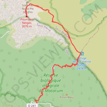 Trace GPS l'ascension du Piton des Neiges depuis le Bloc A/R-12116488, itinéraire, parcours