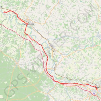 Trace GPS Bourdelles - Agen, itinéraire, parcours