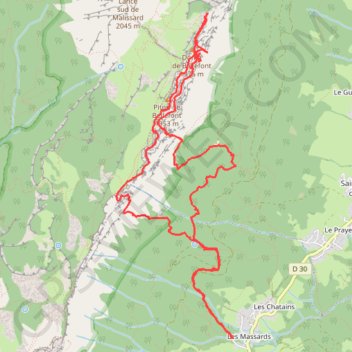 Trace GPS Pas de Montbrun (Chartreuse), itinéraire, parcours