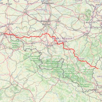 Trace GPS Lille Bruxelles à Vélo, itinéraire, parcours
