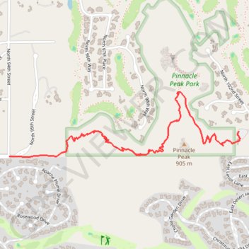 Trace GPS Pinnacle Peak Park, itinéraire, parcours