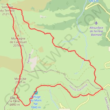 Trace GPS Mont Né - Sommet du Templa, itinéraire, parcours