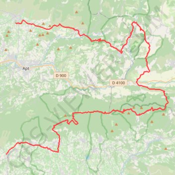 Trace GPS GR97 Randonnée de Saint-Saturnin-lès-Apt à Lourmarin (Vaucluse), itinéraire, parcours