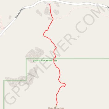 Trace GPS Ryan Mountain, itinéraire, parcours