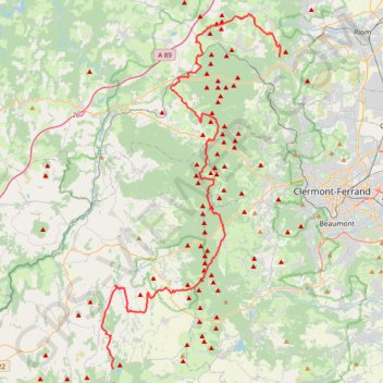 Trace GPS Volvic / Saint-Genès-Champanelle, itinéraire, parcours
