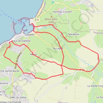 Trace GPS Dielette (50340), itinéraire, parcours