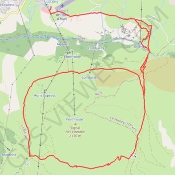 Trace GPS Les bergers - Le tour d'Auris, itinéraire, parcours