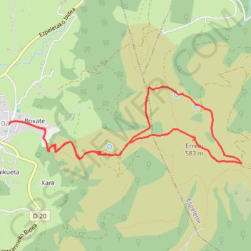 Trace GPS Mont Errebi, itinéraire, parcours